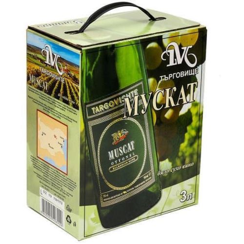 Търговище бяло вино мускат Bag In Box (3 л)