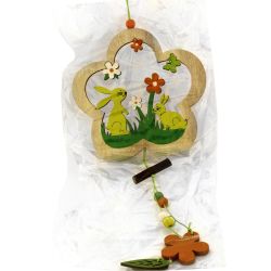 Декорация от дърво цвете, 35 см (1 бр.)