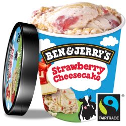 Ben & Jerry's сладолед ягодов чийзкейк с парчета ягоди и бисквити (465 мл)