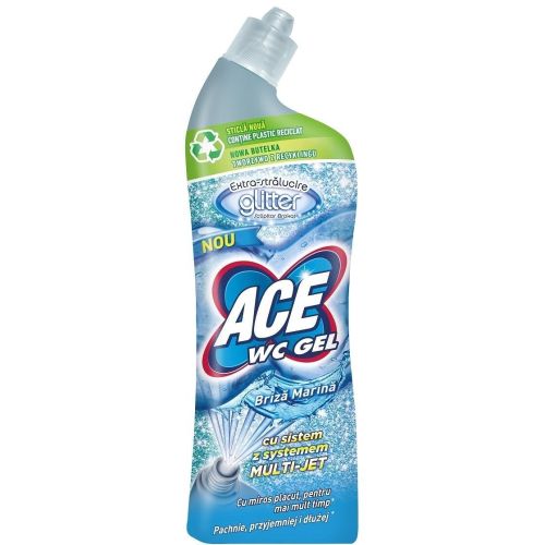 Ace WC Gel Glitter препарат за тоалетна талк и бял мускус (700 мл)