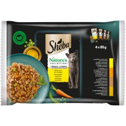 Sheba пауч храна за котки в желе с птиче месо, 4 бр. х 85 г (340 г)