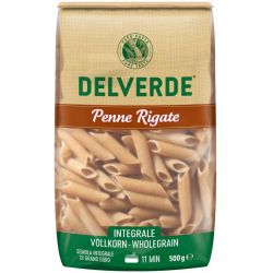 Delverde пълнозърнести макарони Пене Ригате (500 г)