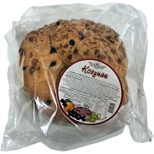 Елиаз козунак с шоколад, портокалови корички и филирани бадеми (450 г)