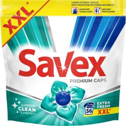 Savex Premium Caps Extra Fresh капсули за пране, 56 пранета (56 бр.)