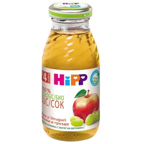 Hipp био сок ябълки и грозде, 4+ месеца (200 мл)