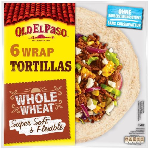 Old El Paso пълнозърнеста тортила, 6 бр. (350 г)