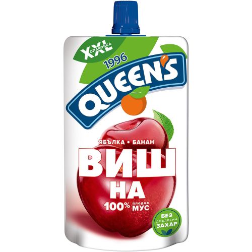 Queen's плодов мус вишна, ябълка и банан (200 г)