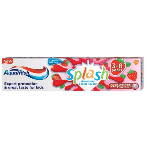 Aquafresh Splash Strawberry детска паста за зъби, 3 - 8 години (50 мл)