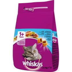 Whiskas гранули риба тон, котешка храна (1.4 кг)