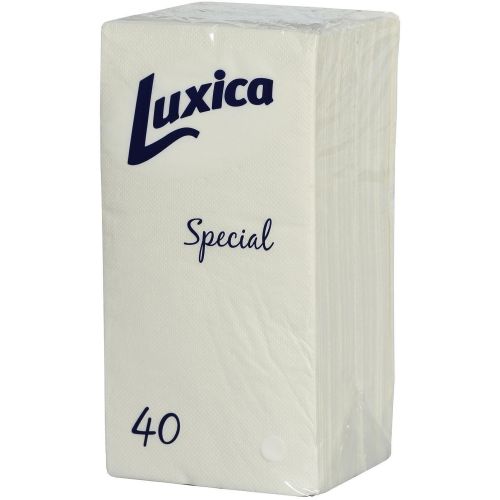 Luxica Special бели салфетки, 2 пласта, 1/8, 38 см, 40 бр. (40 бр.)