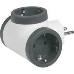 Legrand адаптер за контакт 3 х шуко Т-образен бял (1 бр.)