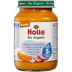 Holle био пюре с говеждо месо, морков и картоф (190 г)