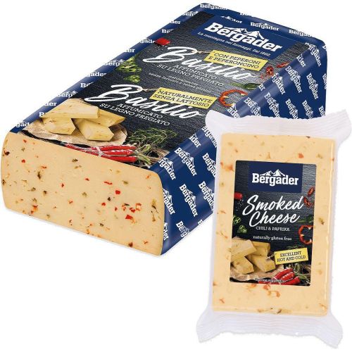 Bergader пушено сирене базилс с чили, на килограм (1 кг)