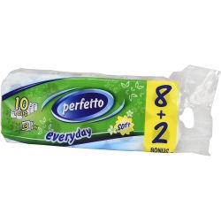 Perfetto Everyday тоалетна хартия, 3 пласта, 8+2 бр. (10 бр.)