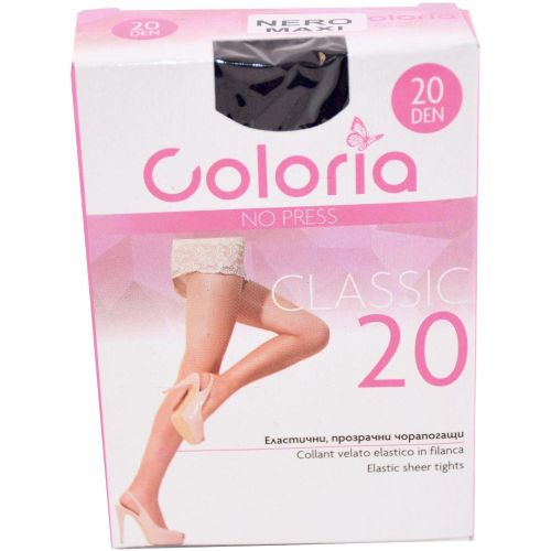Coloria Classic еластични прозрачни чорапогащи Maxi 20, цвят черно