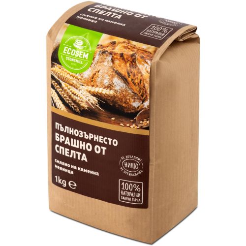 Екосем пълнозърнесто брашно от спелта (1 кг)