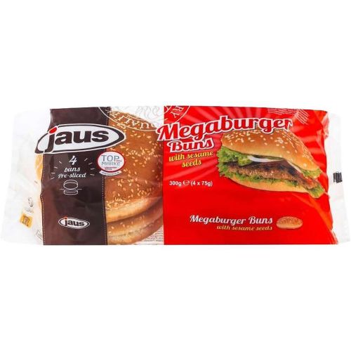 Jaus хлебчета за мега бургер със сусам, 4 бр (300 г)
