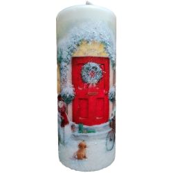 Коледна свещ подарък, 20 см (1 бр.)