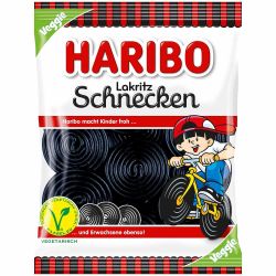 Haribo желирани бонбони черни охлювчета лакриц (175 г)