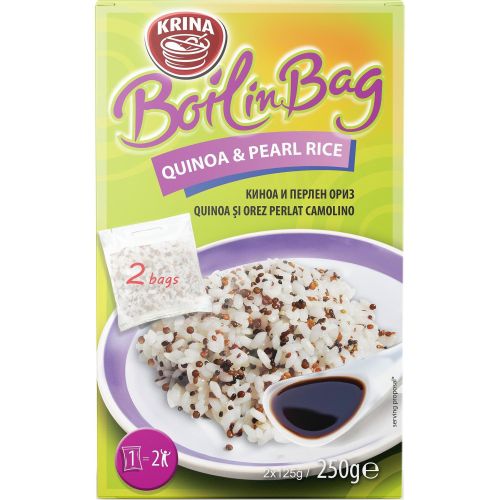 Krina Boil in Bag киноа и перлен ориз, 2 бр. х 125 г (250 г)