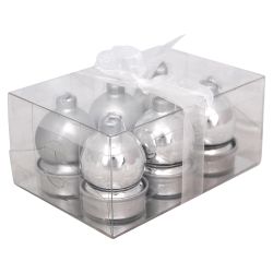 Коледни свещи, сребристи, 6 бр. (1 бр.)