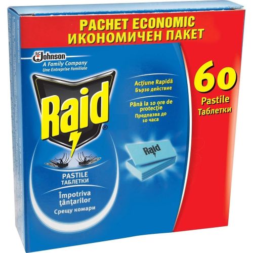 Raid ламинирани таблетки срещу комари (60 бр.)