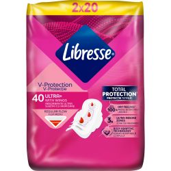 Libresse V-Protection Ultra+ дамски превръзки с крилца (40 бр.)