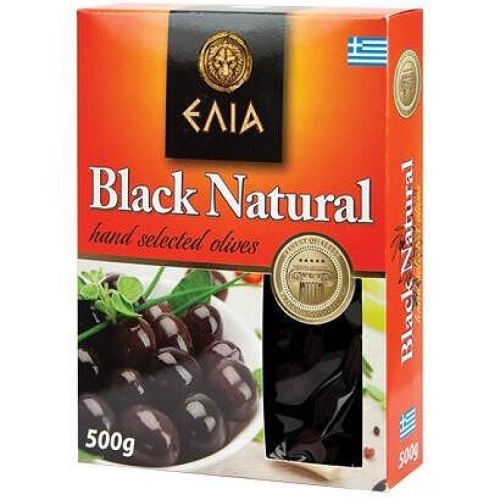 Elia черни маслини с костилка, вакуум (500 г)