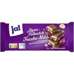 Ja! млечен шоколад със стафиди и лешници (100 г)