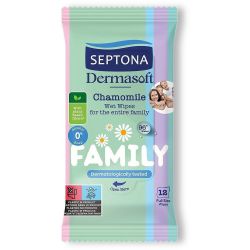 Septona Dermasoft Family мокри почистващи кърпи (12 бр.)