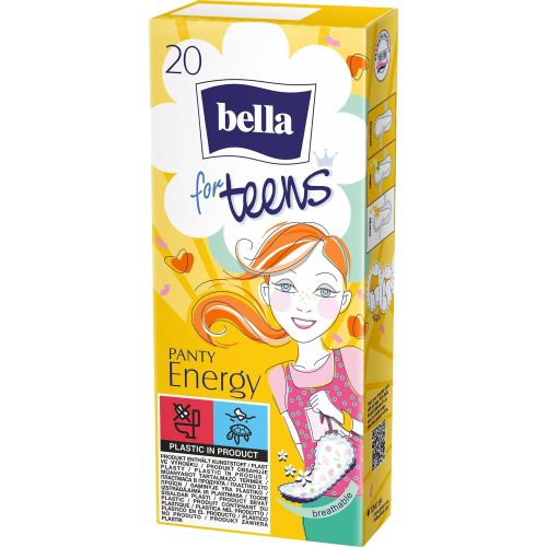 TZMO Bella For Teens Energy Deo Fresh ежедневни дамски превръзки, 20 бр. (1 бр.)