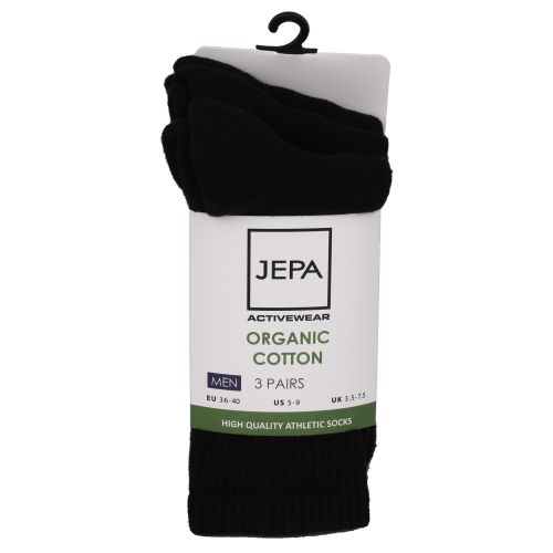 Jepa спортни чорапи с органичен памук черно (3 бр.)