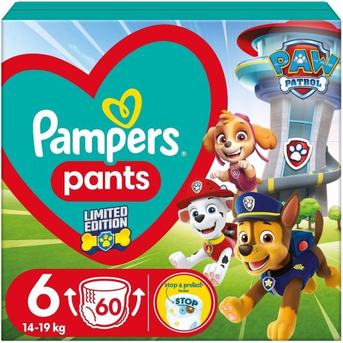 Pampers Paw Patrol гащички, размер 6 (60 бр.)