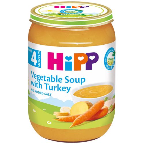 Hipp био супа със зеленчуци и пуйка, 4+ месеца (190 г)