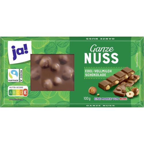 JA! млечен шоколад с цели лешници (100 г)
