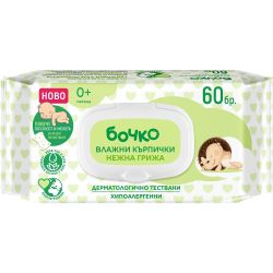 Бочко влажни кърпички нежна грижа (60 бр,)