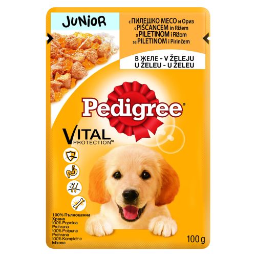 Pedigree пауч джуниър с пилешко месо и ориз (100 г)