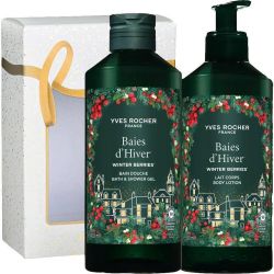 Yves Rocher комплект Зимни плодове, душ гел 400 мл, мляко за тяло 390 мл, подаръчна кутия (1 бр.)