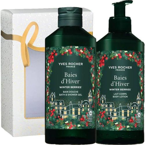 Yves Rocher комплект Зимни плодове, душ гел 400 мл, мляко за тяло 390 мл, подаръчна кутия (1 бр.)