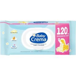 Baby Crema влажни почистващи кърпи с лайка с капак (120 бр.)