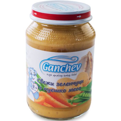 Ганчев пюре от свежи зеленчуци с пилешко месо, 8+ месеца (190 г)