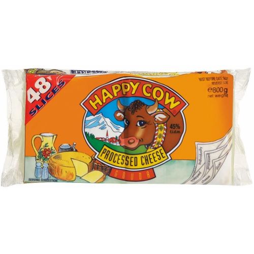 Happy Cow топено сирене гауда, 48 слайса (800 г)