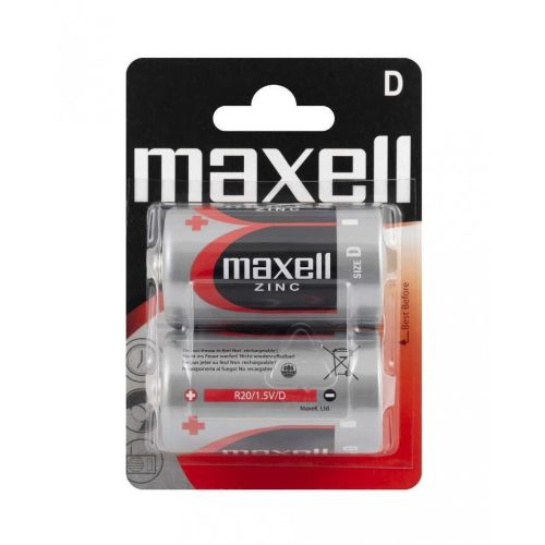 Maxell цинково-манганова батерия R20, D, 1.5V, 2 бр. (1 бр.)