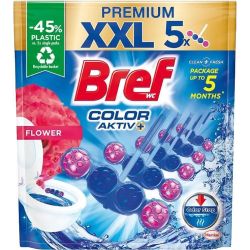 Bref Color Aktiv+ Premium Flower ароматизатор за тоалетна, 5 бр. х 50 г (250 г)