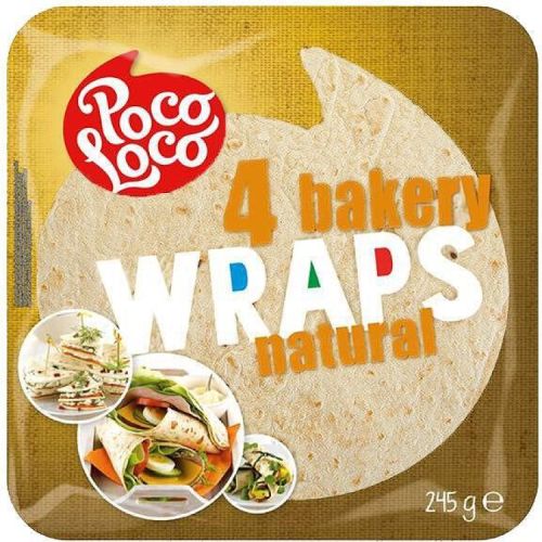 Poco Loco пшенични тортили, 4 бр., 25 см (245 г)