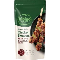 Bibigo Korean Style Chicken Skewers замразени пилешки шишчета в сладко пикантен сос (180 г)