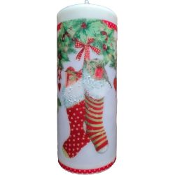 Коледна свещ коледни чорапи, 20 см (1 бр.)