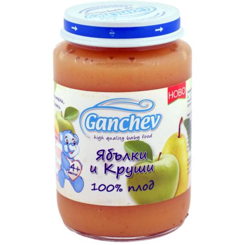 Ганчев пюре ябълки и круши, 4+ месеца (190 г)