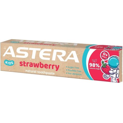 Astera Natural Kids паста за зъби ягода, 0+ години (50 мл)
