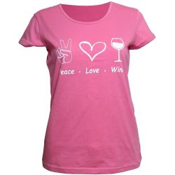 Yanev Sport Fashion дамска тениска Peace Love Wine, размер M (1 бр.)